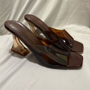 SHEIN Brown and Transparent Heels